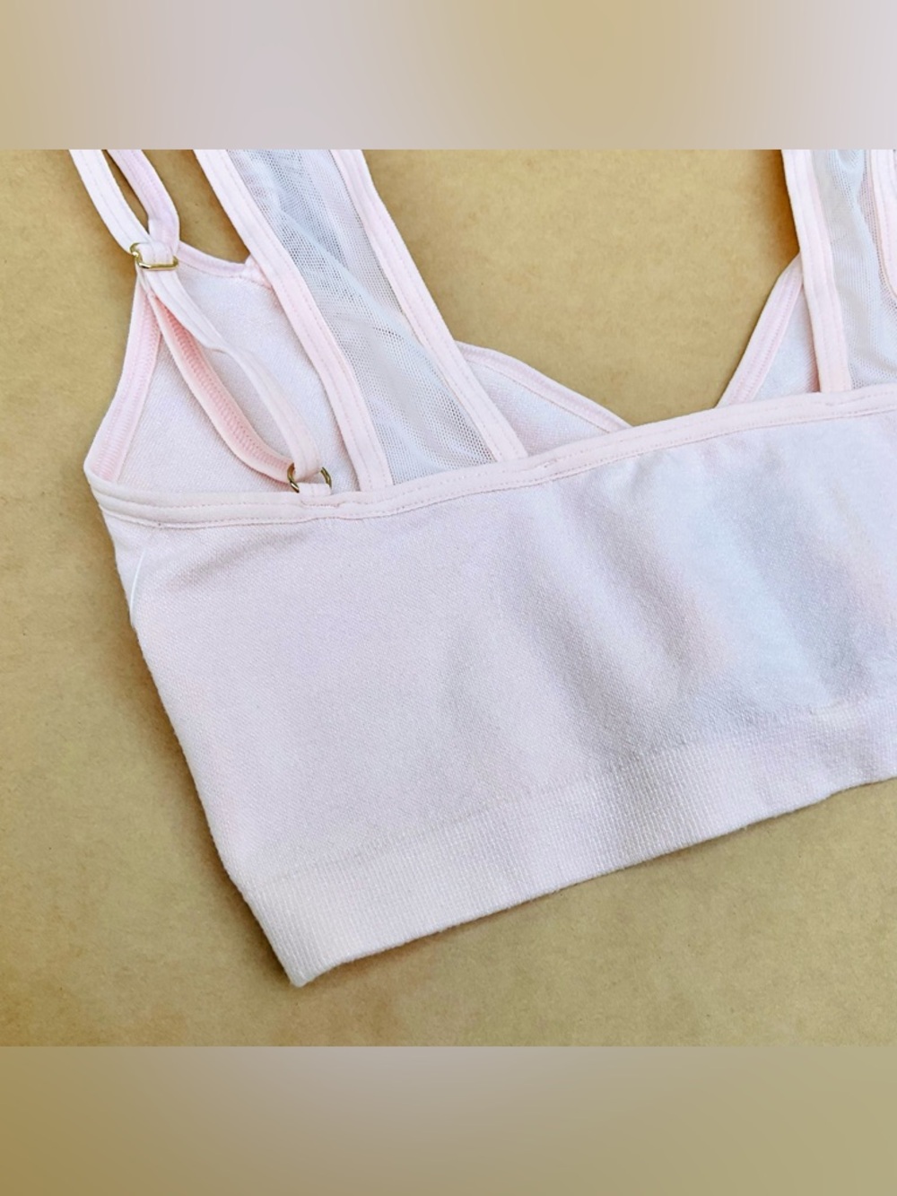 Anthro β Seamless Mesh Bralette in Coral Pink Size XXS / XS - Picture 6 of 11